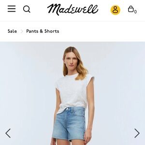 NWT Size 26 Madewell Perfect Vintage Mid-Length Jean Short in Grennan Wash
